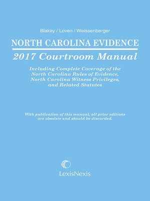 cover image of North Carolina Evidence Courtroom Manual